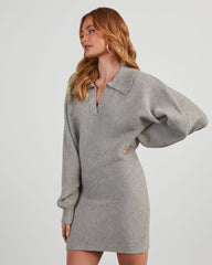 Simply Chic Collared Mini Sweater Dress