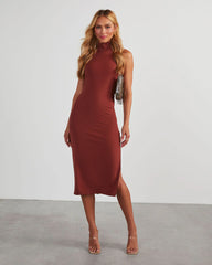 Down The Aisle Halter Neck Midi Dress