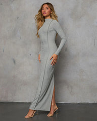 Kaylen Piping Long Sleeve Maxi Dress