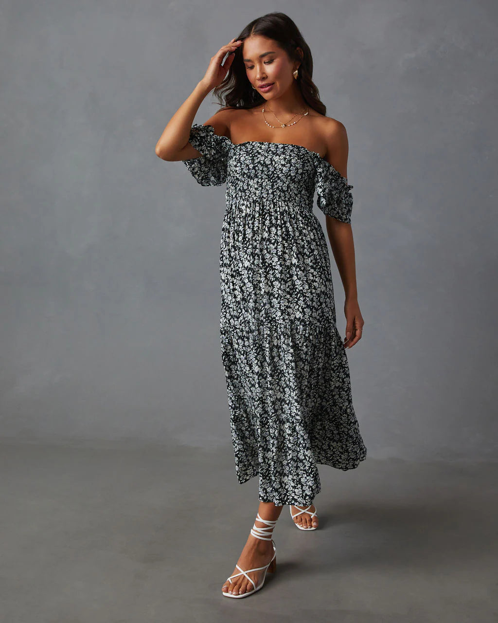 Fables Tiered Smocked Maxi Dress