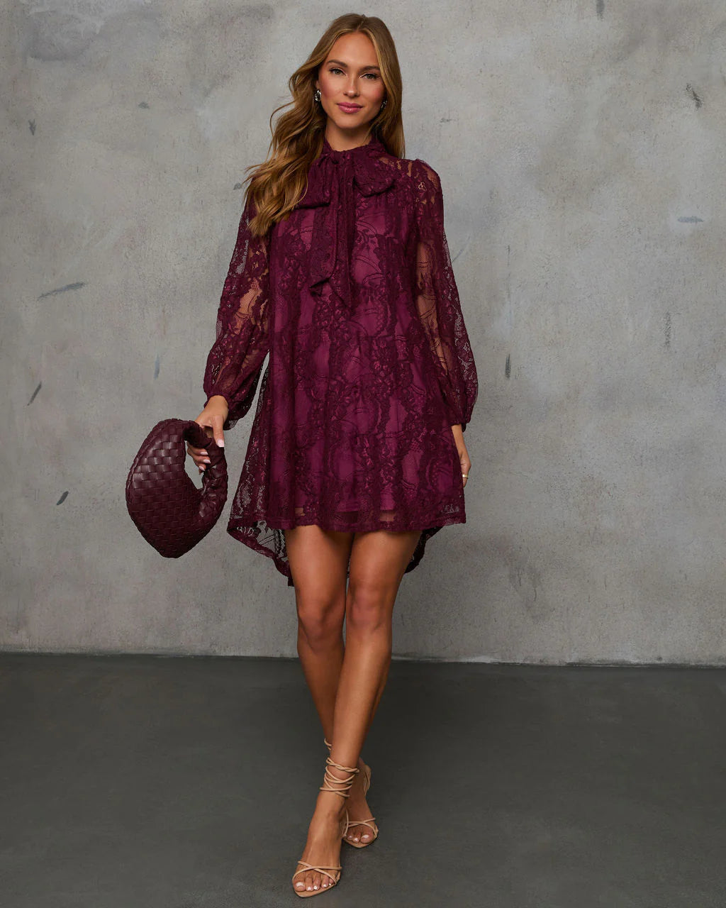 Rather Be Necktie Lace Mini Dress