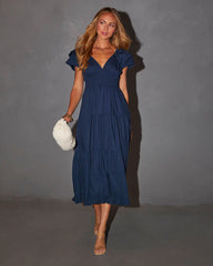 Nyah V-Neck Tiered Maxi Dress