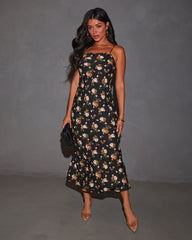 Grecian Voyage Floral Print Slip Dress