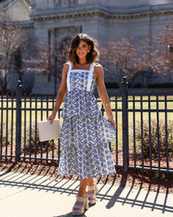 Sparrow Cotton Eyelet Tiered Midi Dress