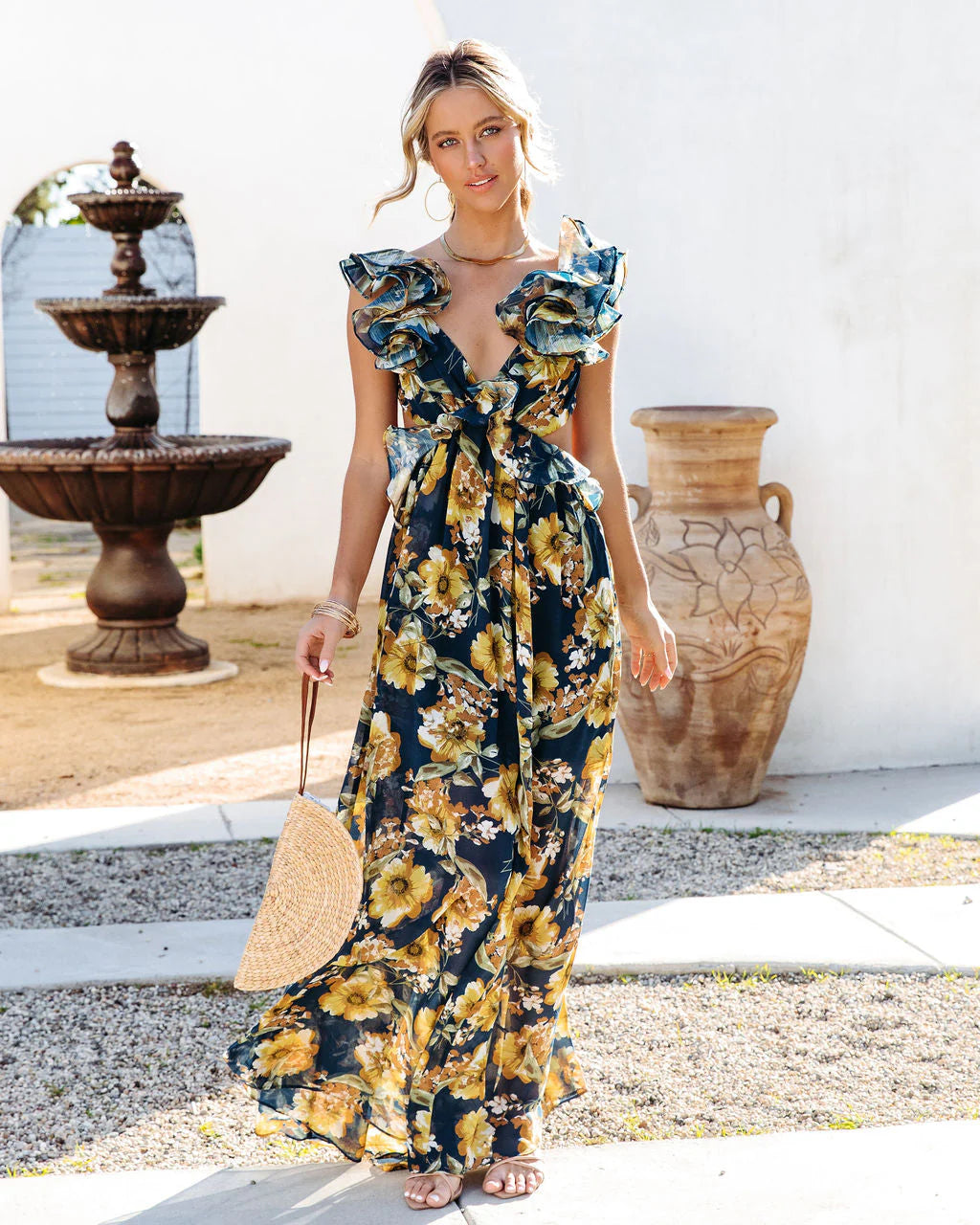 Encanto Floral Ruffle Maxi Dress