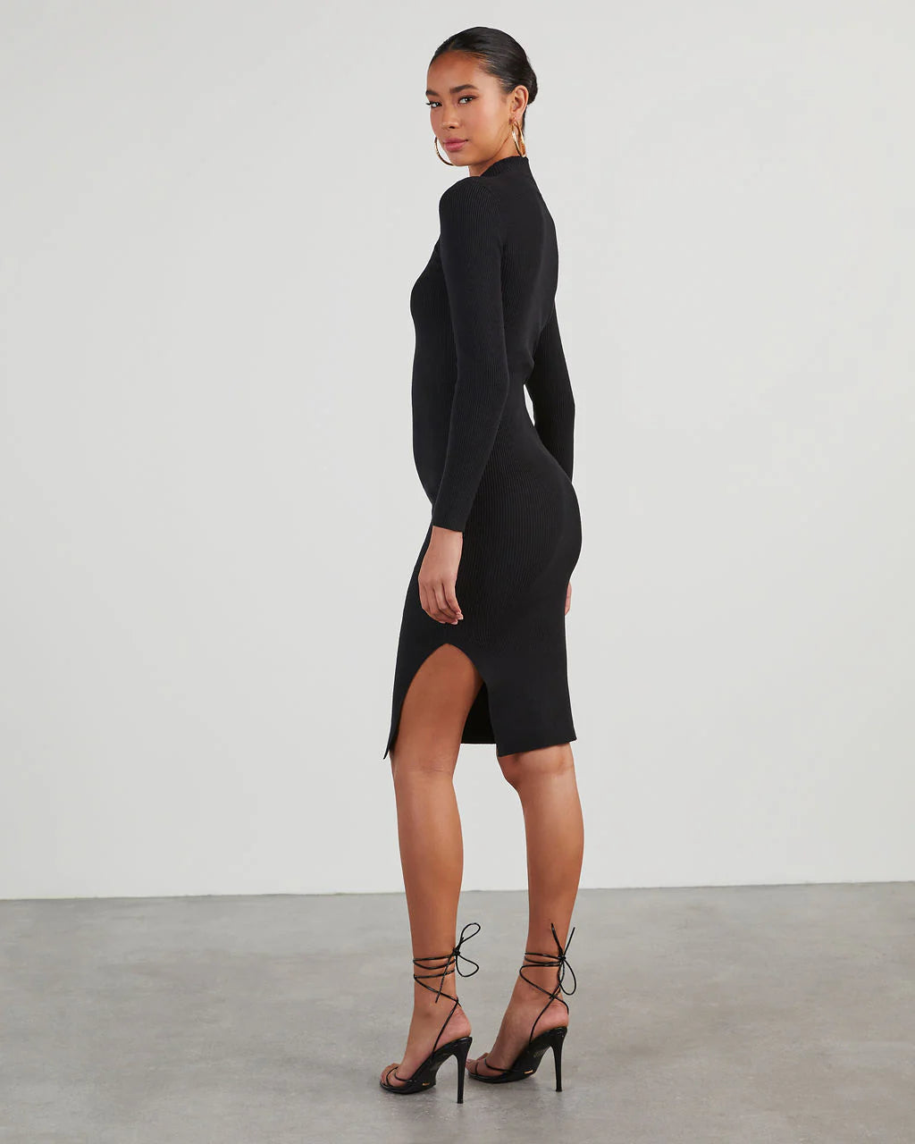 Newtown Mock Neck Knit Midi Dress