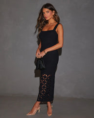 Serenade Me Lasercut Knit Midi Dress