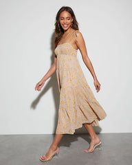 Payton Floral Tiered Midi Dress