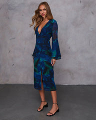 Porsha Abstract Print Midi Dress