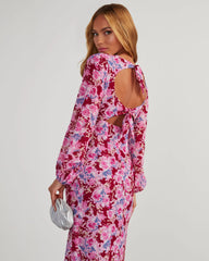 Galata Chiffon Floral Midi Dress