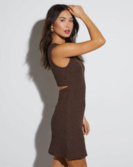 Dani Textured Back Cutout Mini Dress