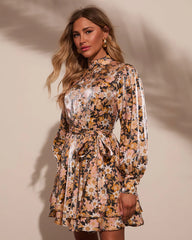 Prairie Kisses Floral Waist Tie Mini Dress