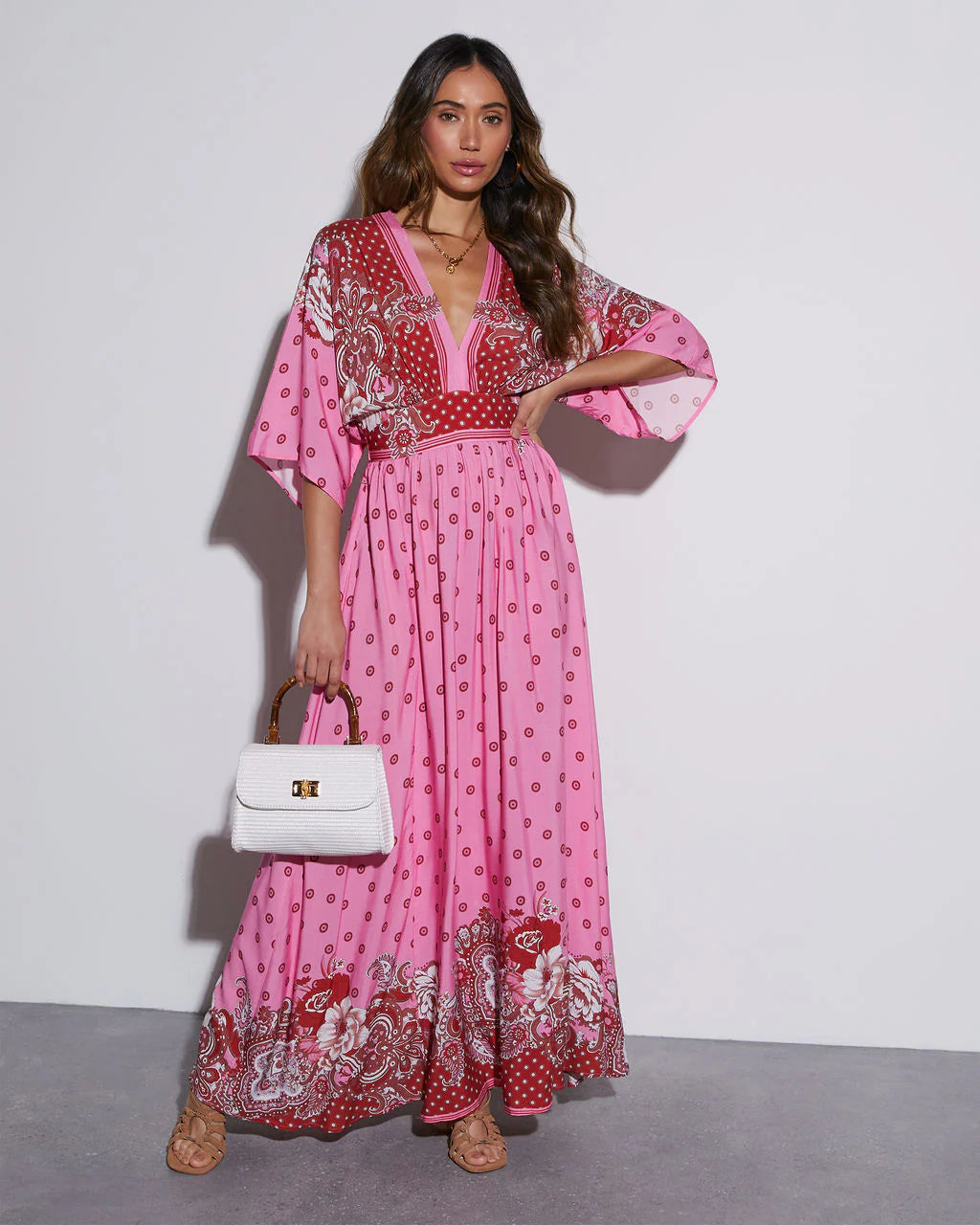 Samaya Long Sleeve Paisley Maxi Dress