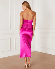 Rosemont Satin Strapless Midi Dress