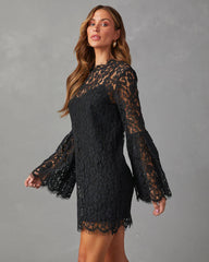 Shes All That Lace Long Sleeve Mini Dress