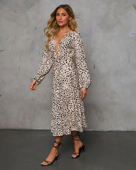 Lita Animal Print Midi Dress