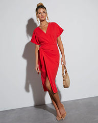 Bold Move Wrap Midi Dress