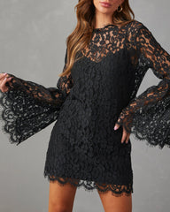 Shes All That Lace Long Sleeve Mini Dress