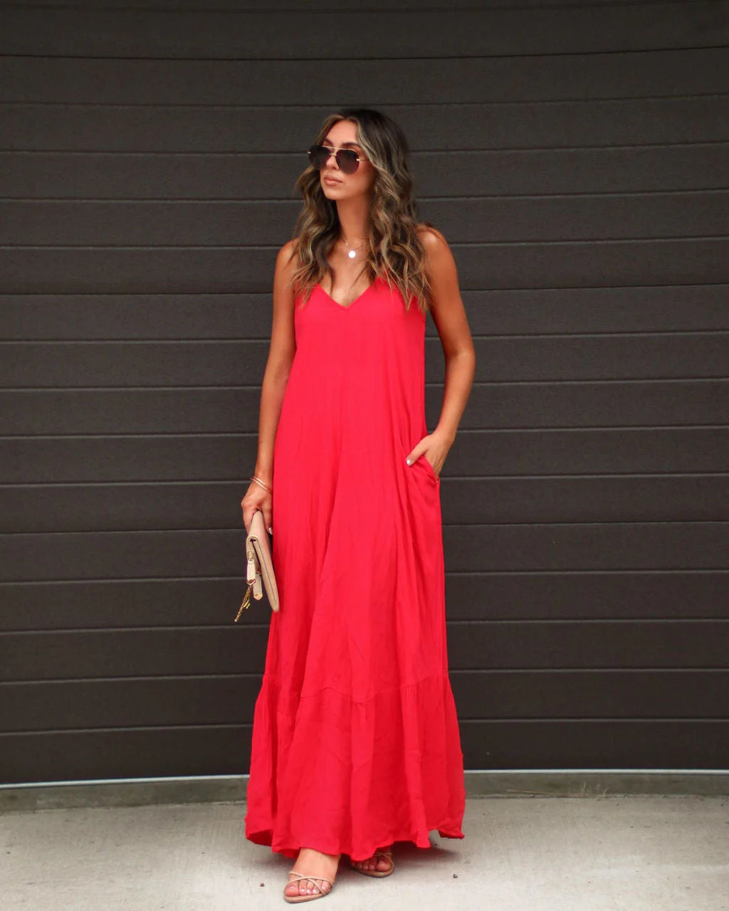 Kimonie Pocketed Maxi Dress