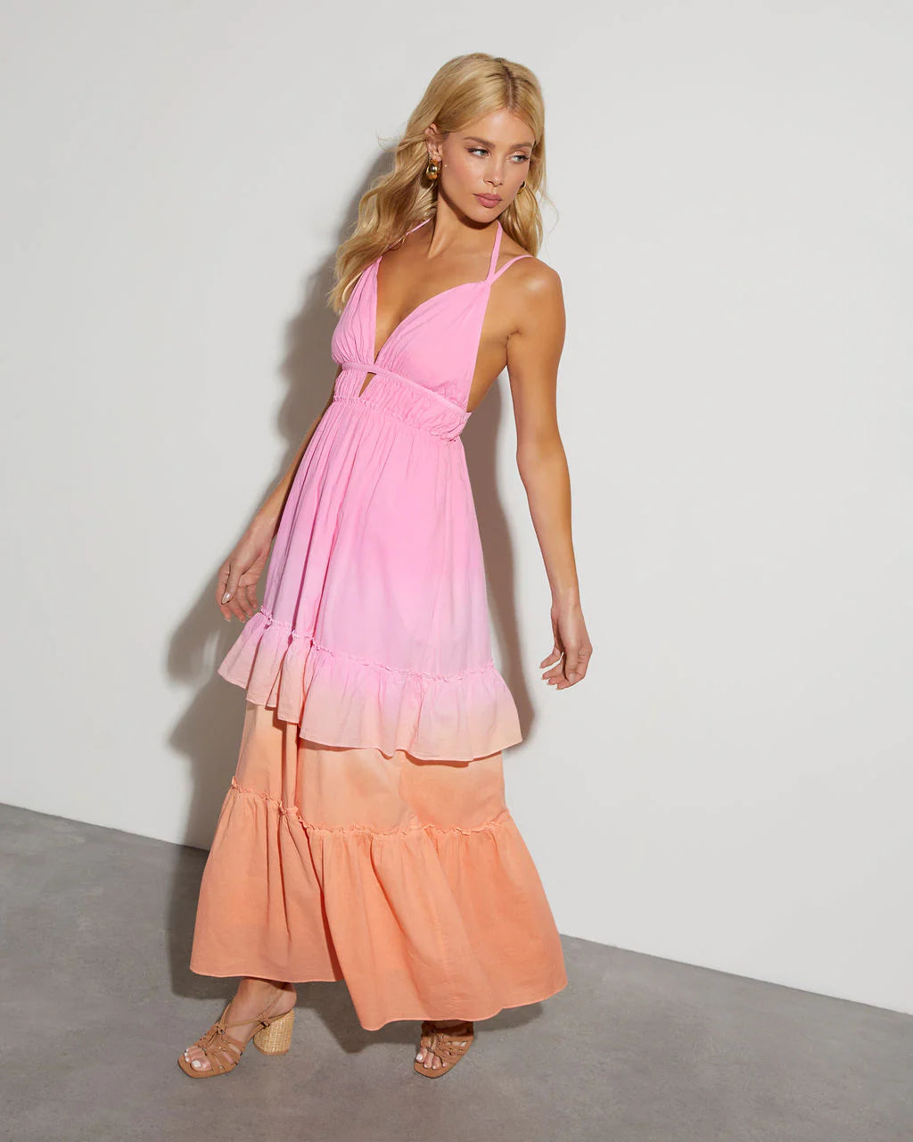 Sherbert Colorblock Maxi Dress