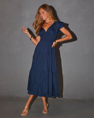 Nyah V-Neck Tiered Maxi Dress