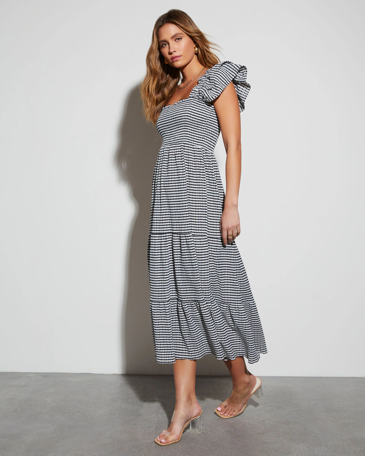 Fables Tiered Smocked Maxi Dress