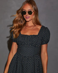 Gigi Puff Sleeve Polka Dot Mini Dress