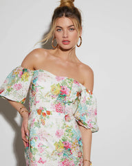 Ariana Off The Shoulder Floral Mini Dress