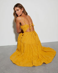 Marigold Tie Back Midi Dress