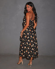 Grecian Voyage Floral Print Slip Dress