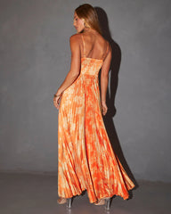 Soraya Printed And Pleated Maxi Dress