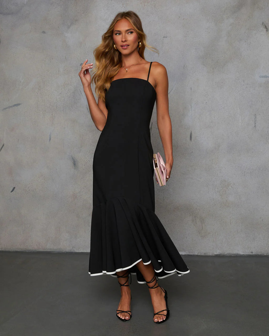 Find Me Here Fishtail Midi Dress