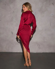 Emerie Satin Asymmetrical Dress