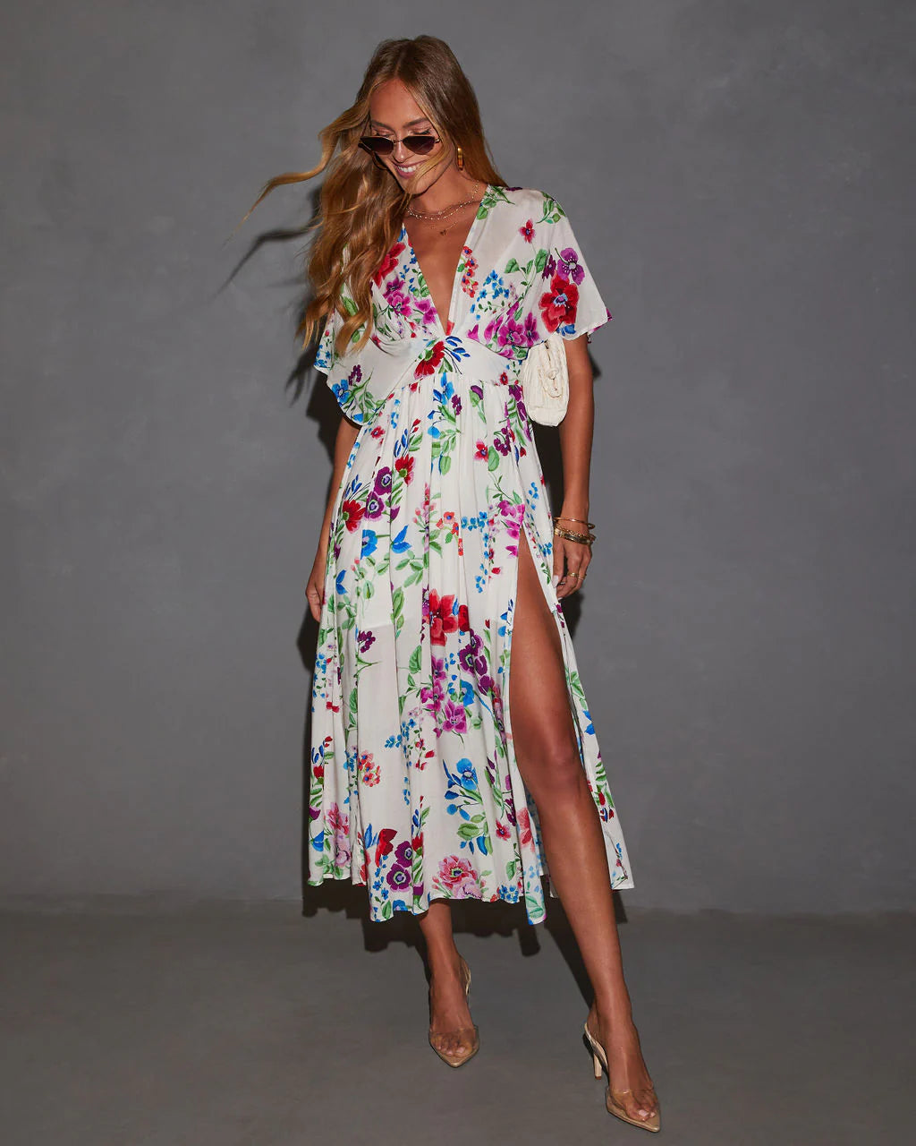 Catrina Kimono Floral Midi Dress