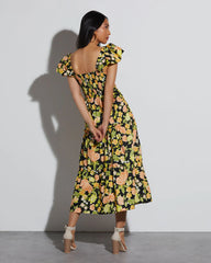 Full Of Grace Floral Tiered Midi Dress