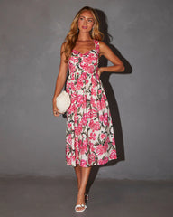 Celestina Floral Print Midi Dress