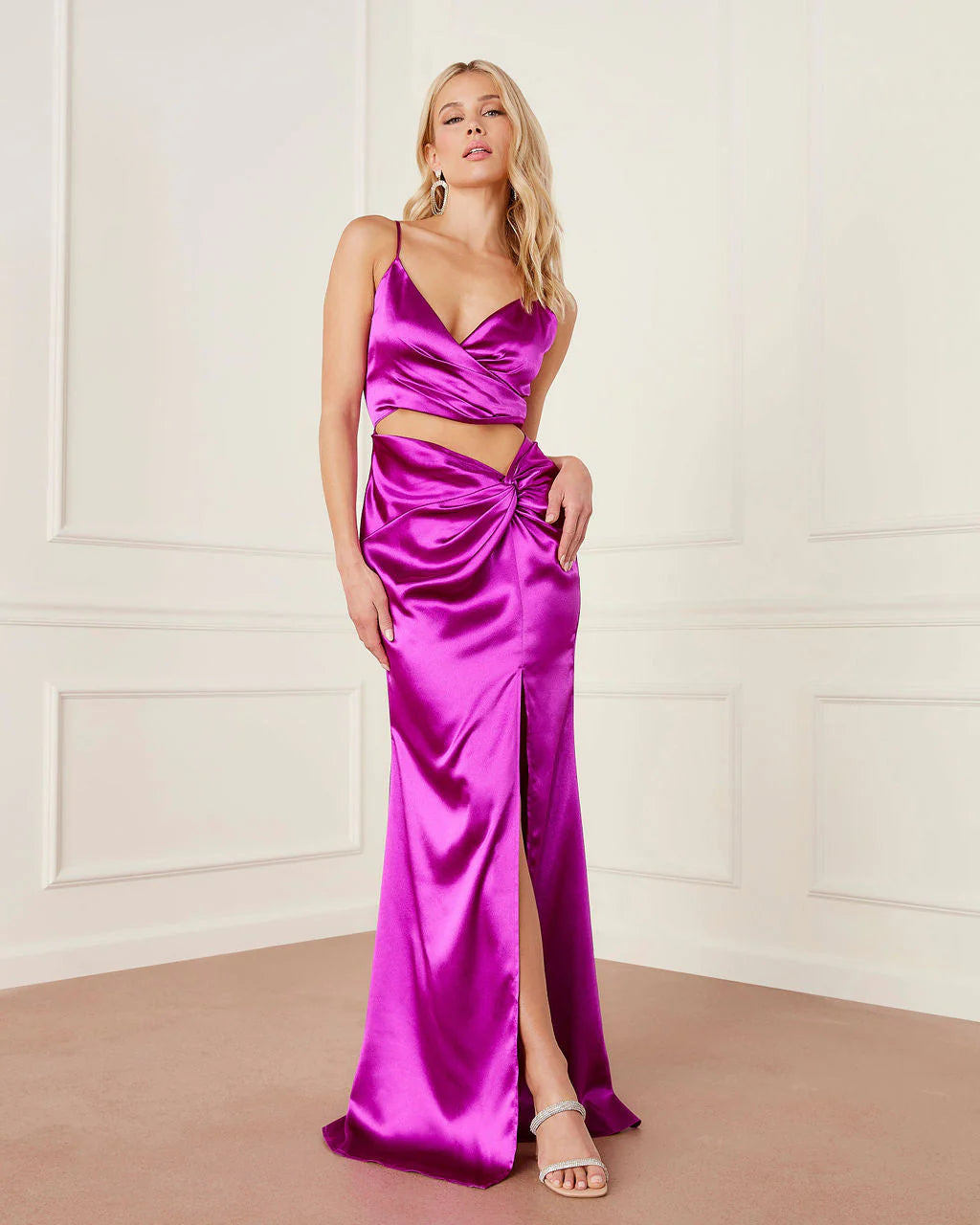 Mariah Satin Cutout Maxi Dress