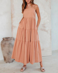 Madelina Tiered Cotton Blend Midi Dress