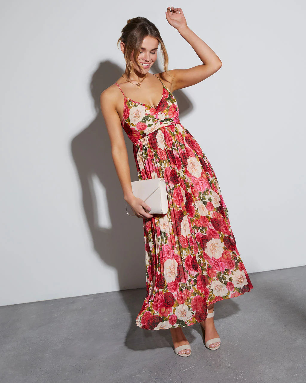 Naomie Floral Pleated Maxi Dress