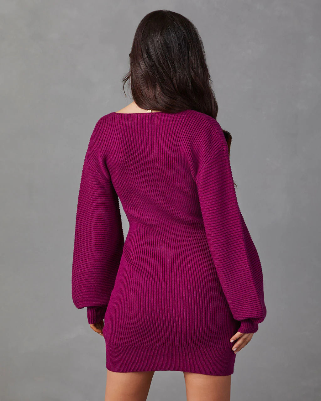 Fall Is Mine Ribbed Mini Sweater Dress