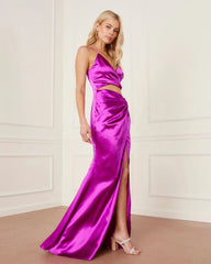 Mariah Satin Cutout Maxi Dress