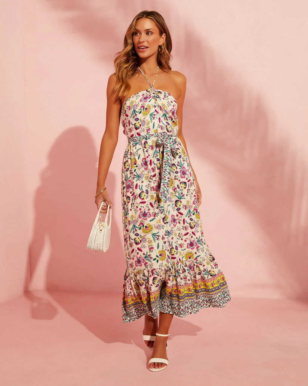 Greyson Halter Floral Maxi Dress