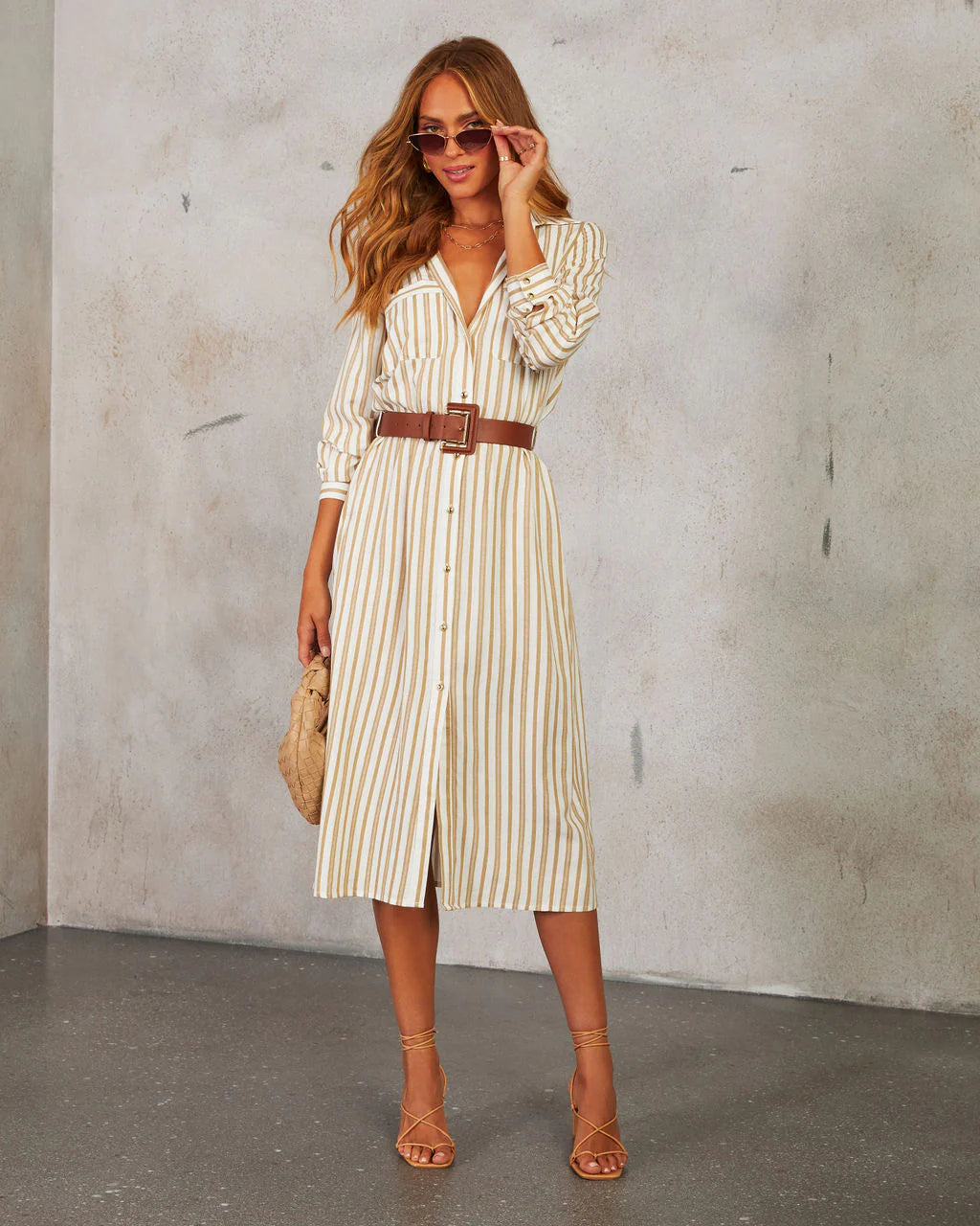 Santos Belted Midi Shirt Dress