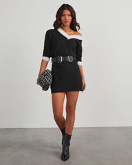 Lopez Contrast Mini Sweater Dress