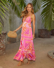 Mahana V-Neck Printed Tiered Maxi Dress