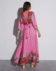 Samaya Long Sleeve Paisley Maxi Dress