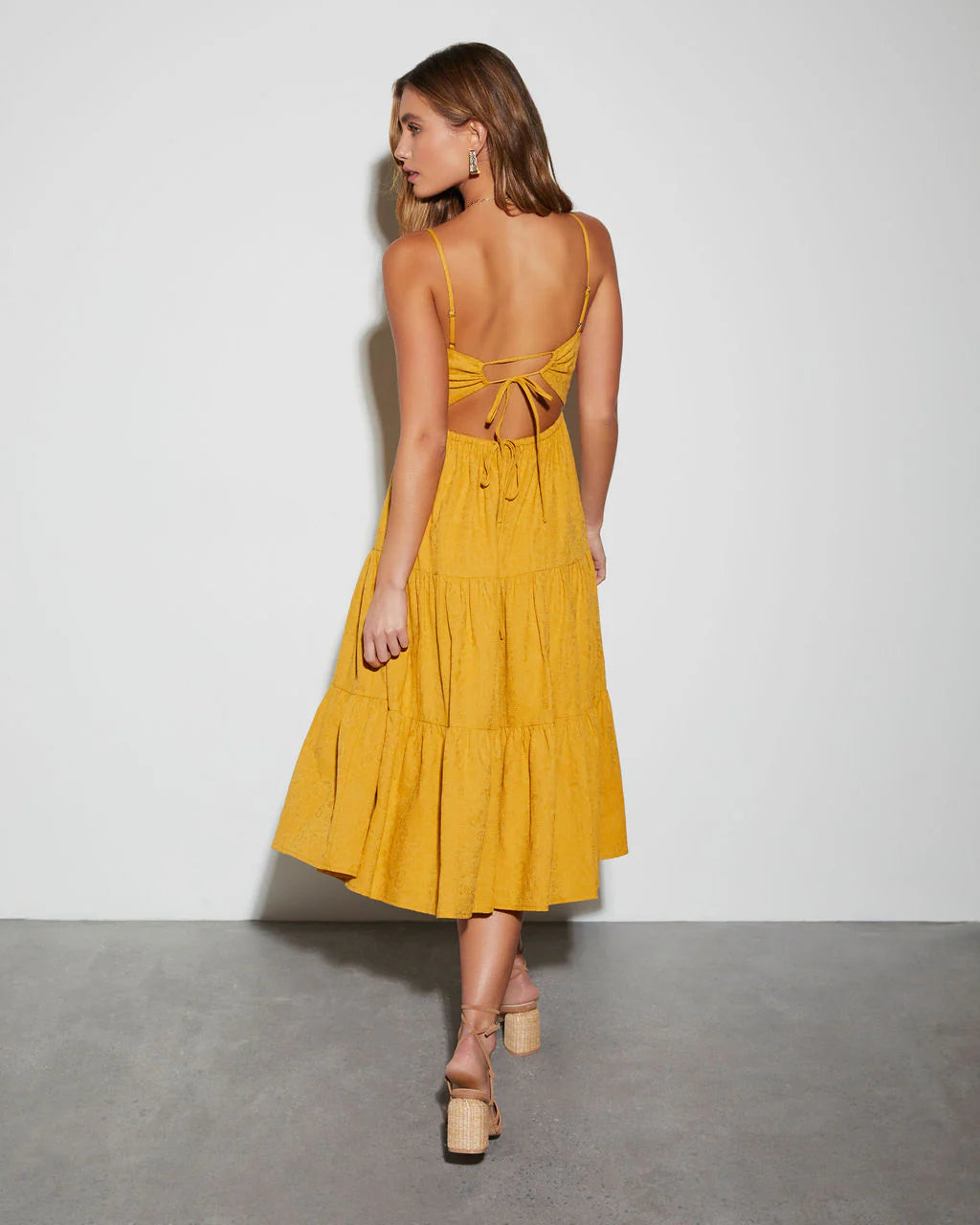 Marigold Tie Back Midi Dress