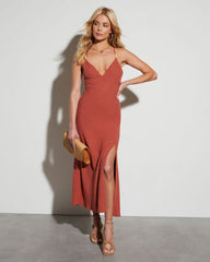 Liana Beaded V-Neck Midi Dress