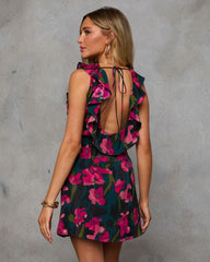 Next To Me Floral Satin Mini Dress