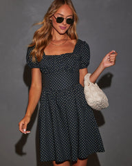 Gigi Puff Sleeve Polka Dot Mini Dress